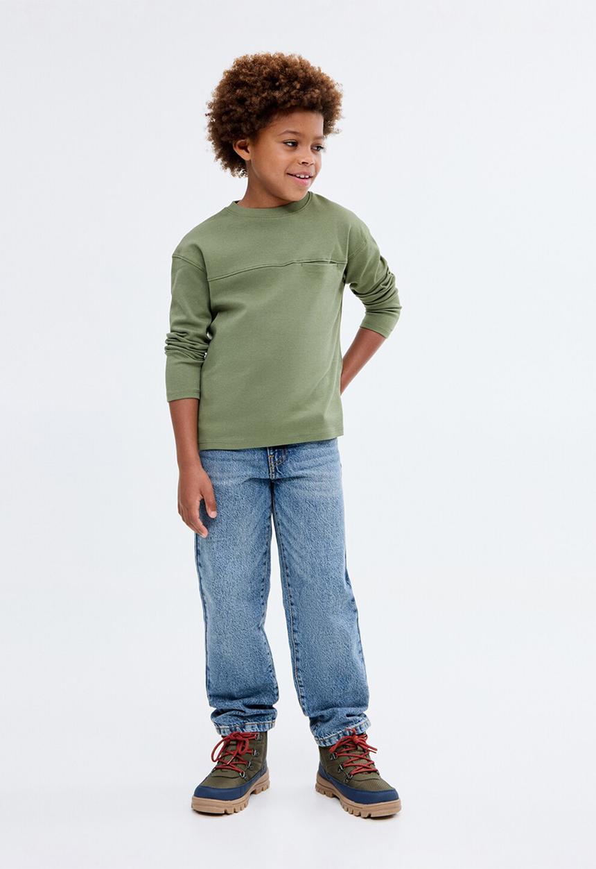 MANGO - T-shirt nubasic - green