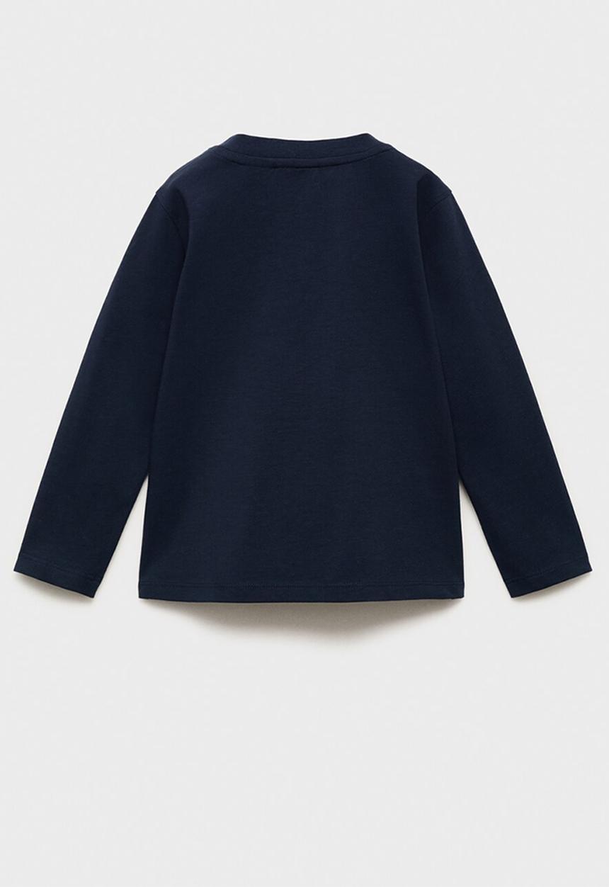 MANGO - T-shirt henleyb - navy