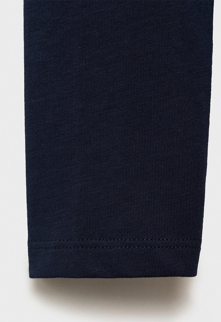 MANGO - T-shirt henleyb - navy