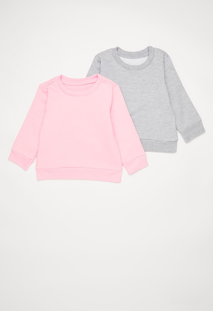 Pop Candy - 2 pack plain sweatshirt - pink/grey 