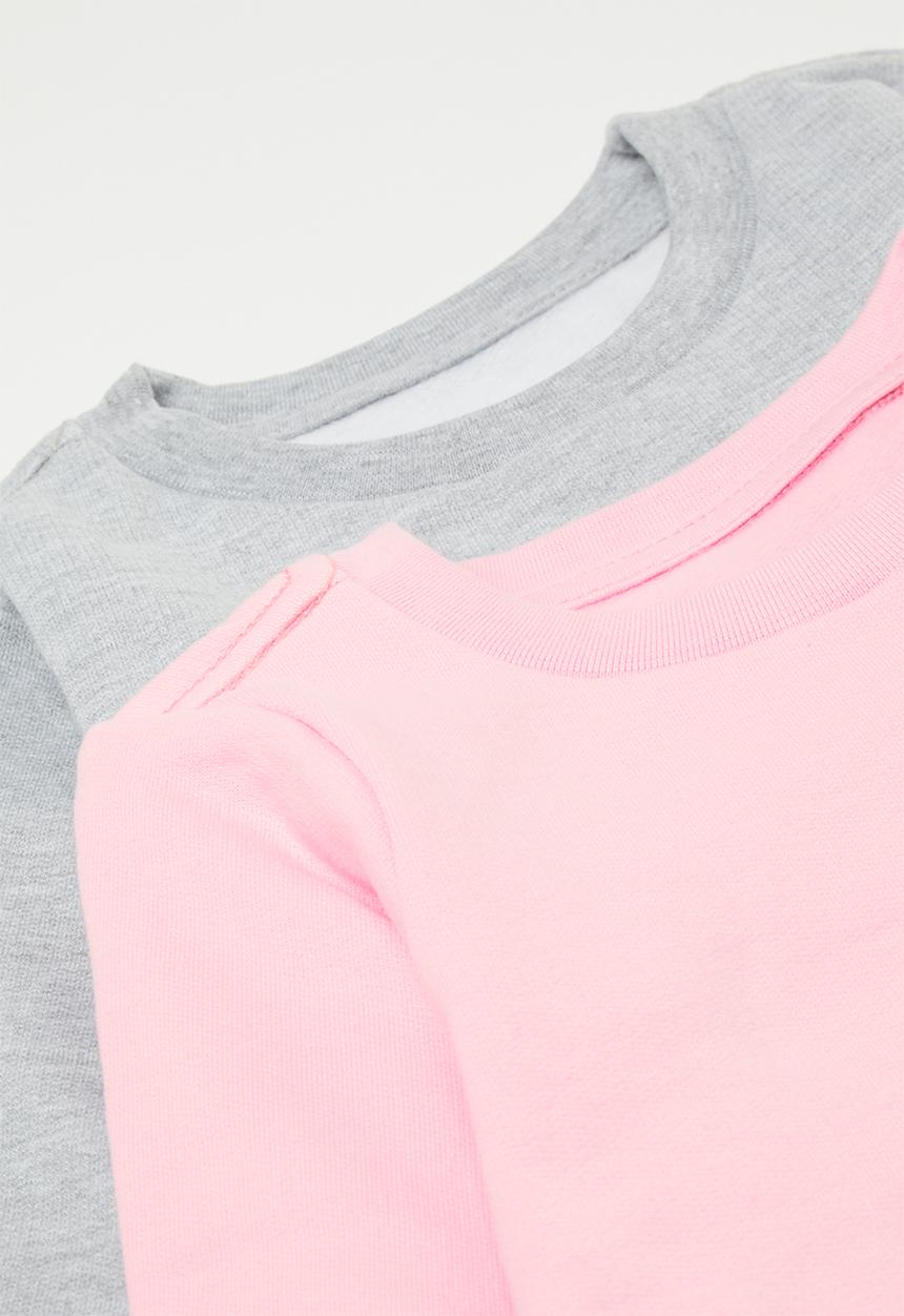 Pop Candy - 2 pack plain sweatshirt - pink/grey 