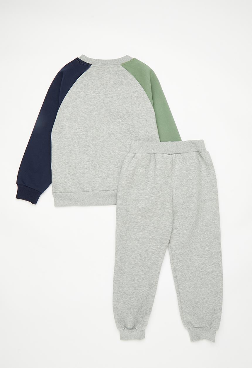 Pop Candy - Graphic print raglan sweatshirt with joggers - grey/multi