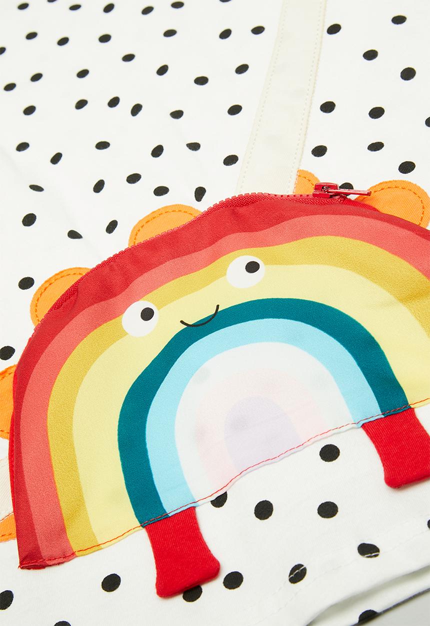 Pop Candy - Rainbow placement print tee with plain leggings - white/black