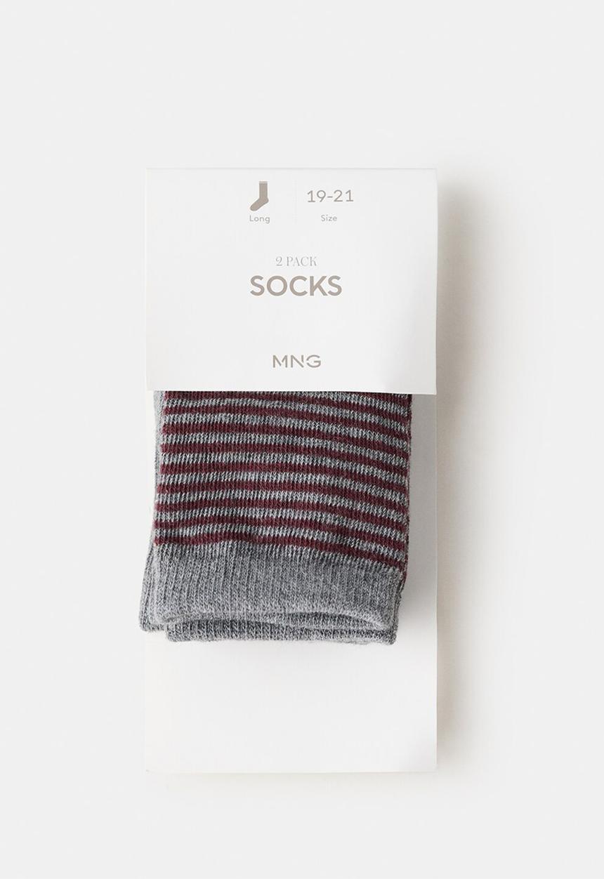 MANGO - Socks FSTRIPE - Dark Red