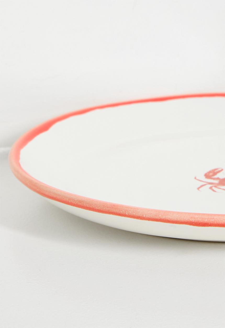 Urchin Art - Crab side plate - Coral