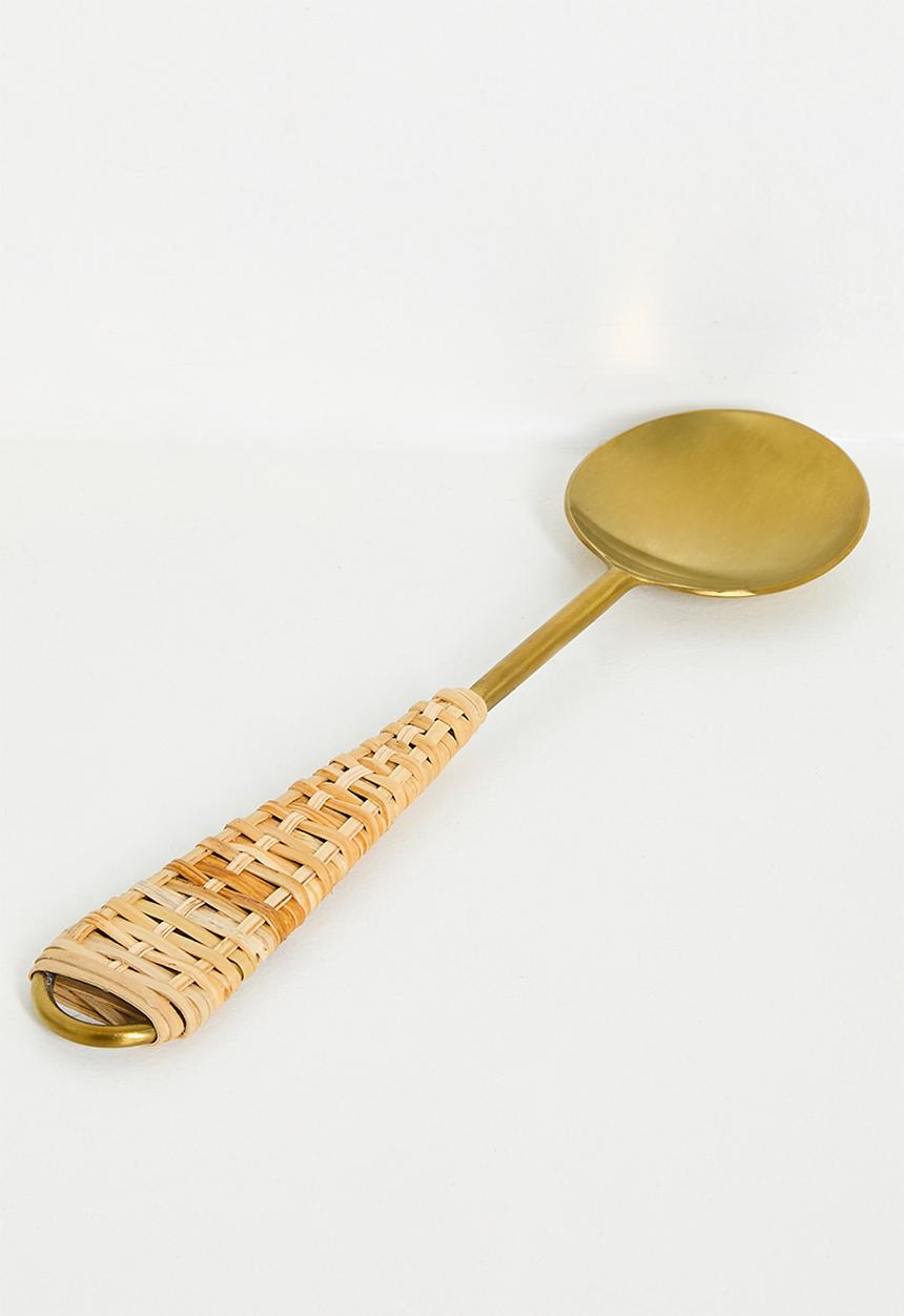 Nicolson Russell - Goa Gold & Rattan Salad Servers