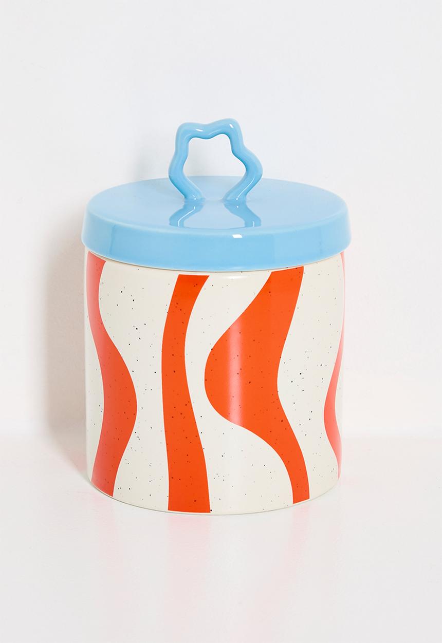 Nicolson Russell - Zig Zag Canister Light Blue and Orange