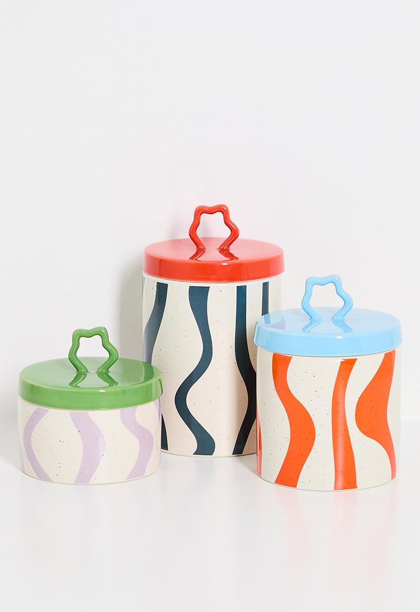 Nicolson Russell - Zig Zag Canister Light Blue and Orange