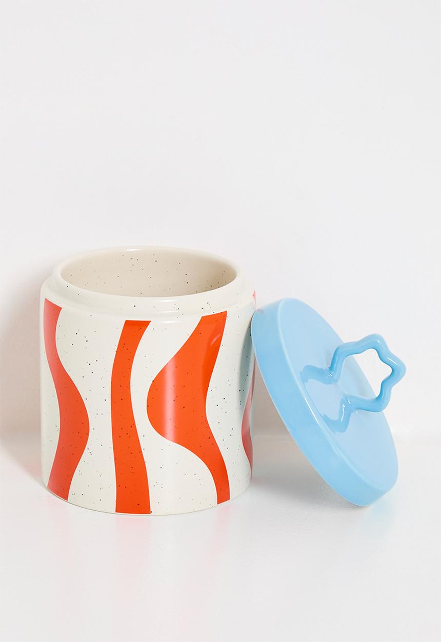 Nicolson Russell - Zig Zag Canister Light Blue and Orange