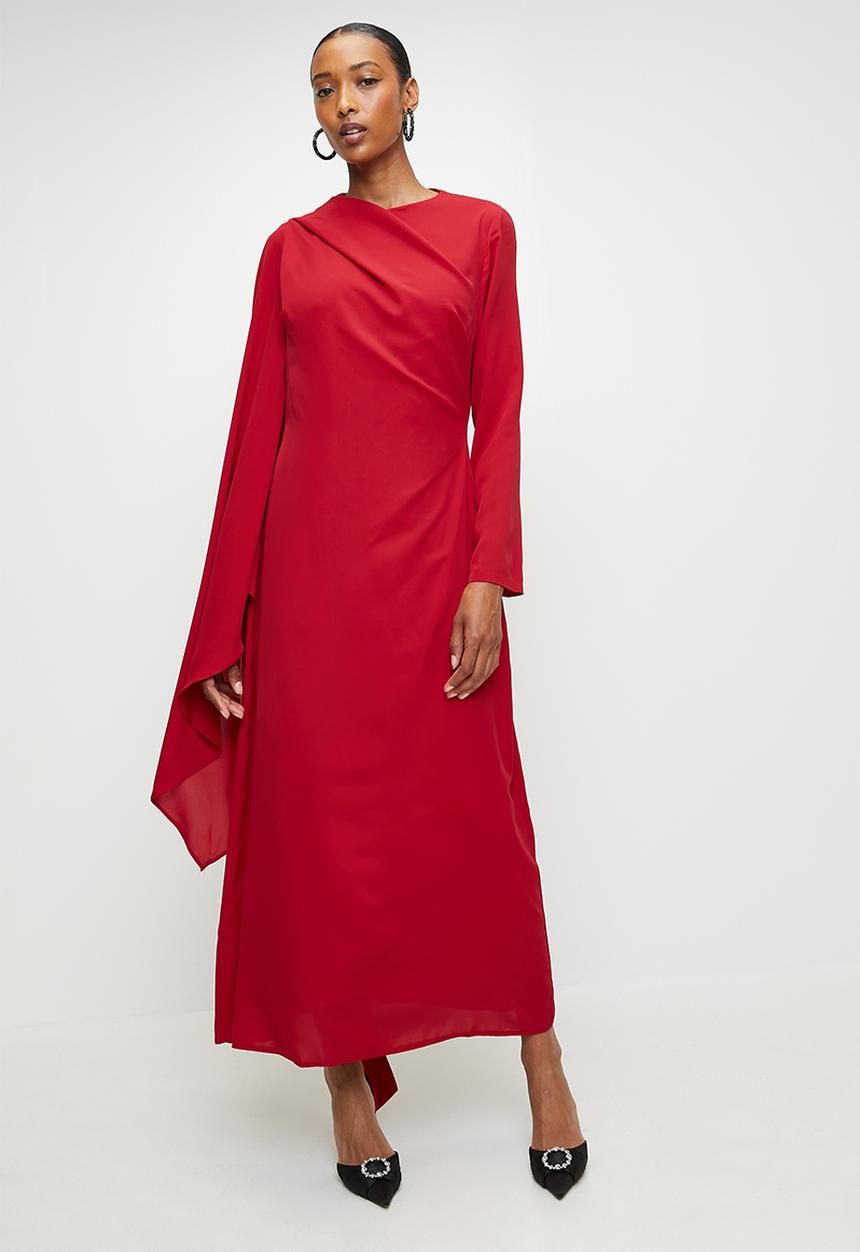 Trendyol - Maxi Woven Dress - Red