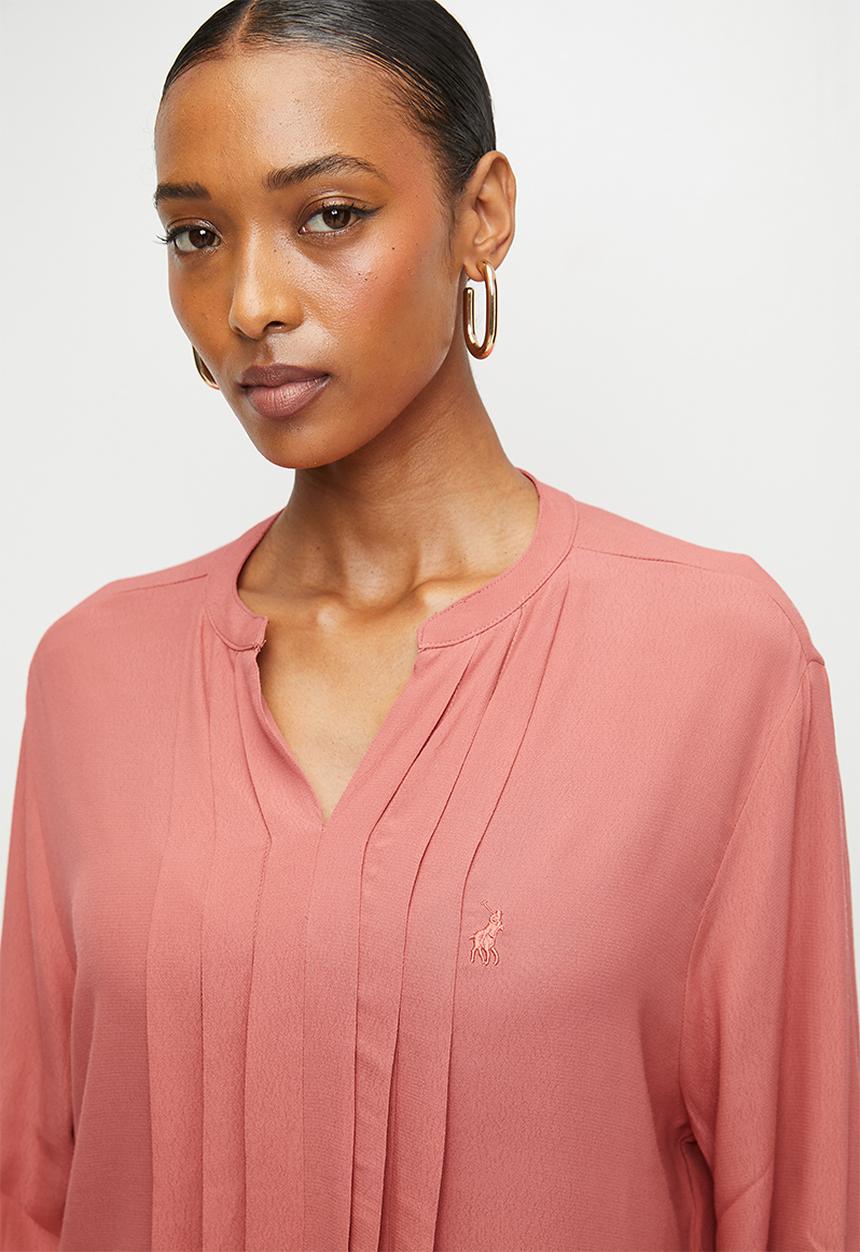 POLO - Wmn Gabriella Long sleeve Blouse - Brick