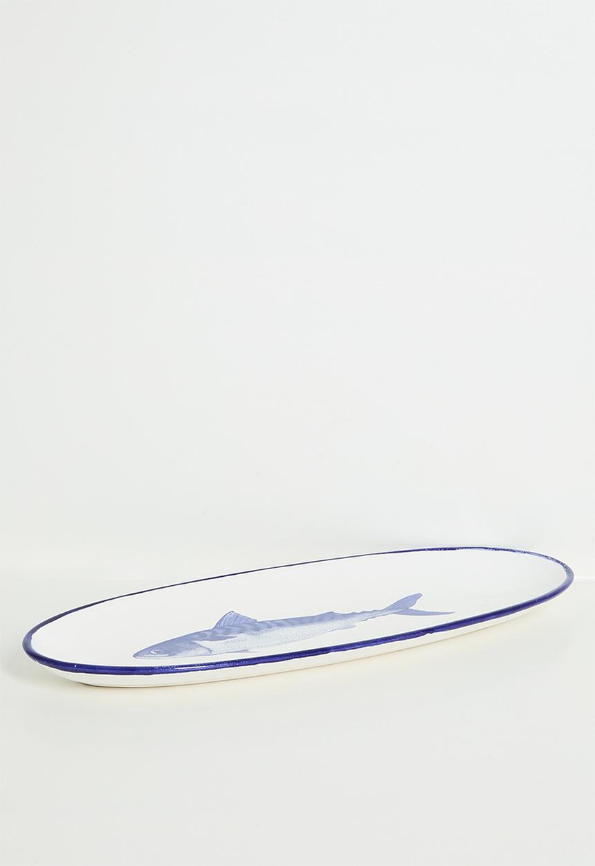 Urchin Art - Fish platter - Blue & White