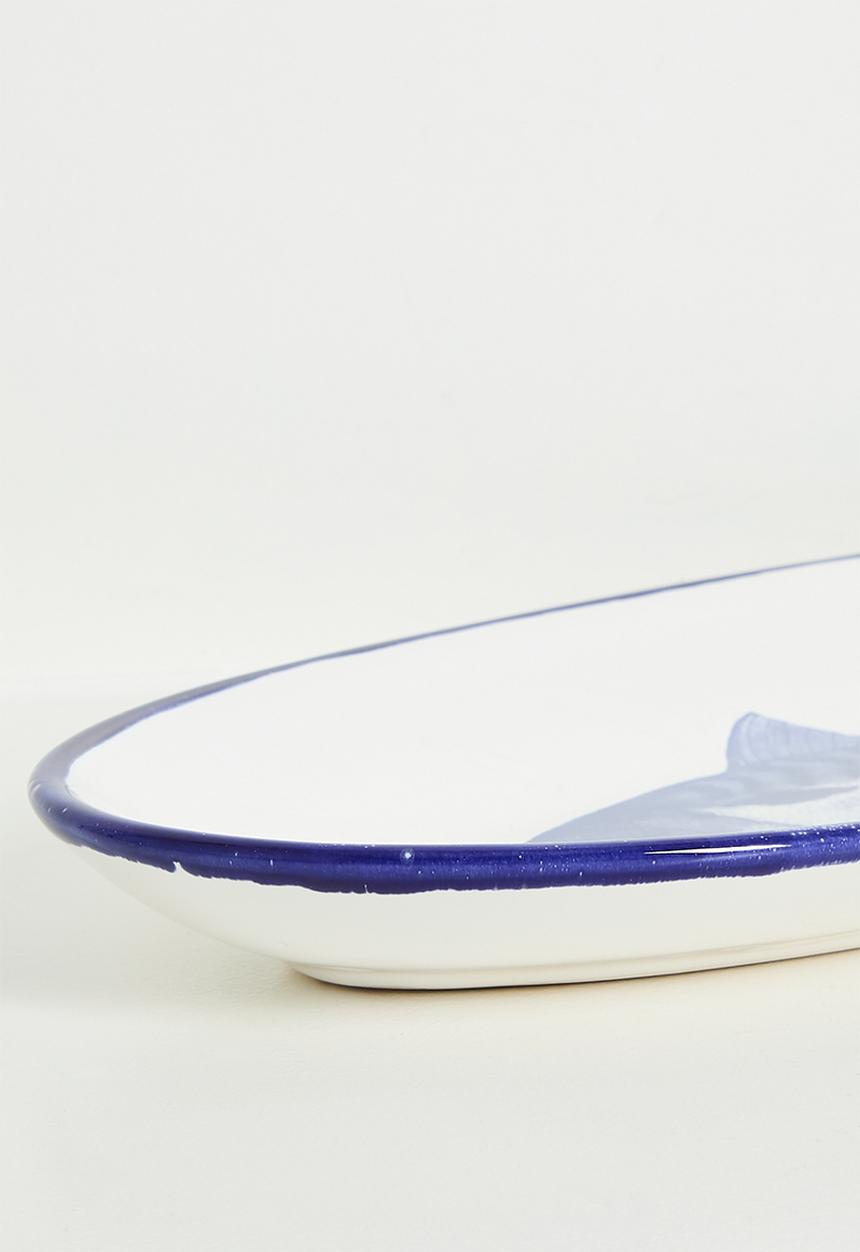 Urchin Art - Fish platter - Blue & White