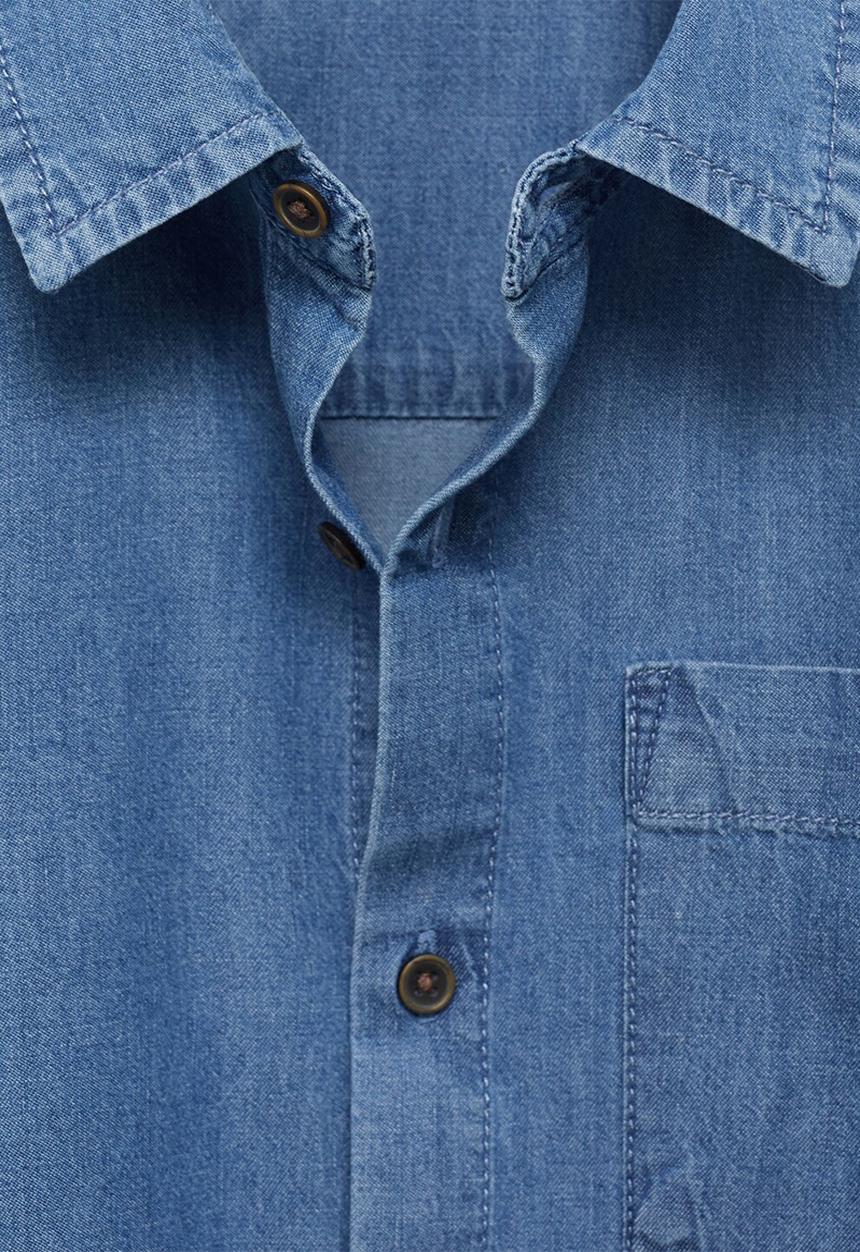 MANGO - Shirt toni - open blue