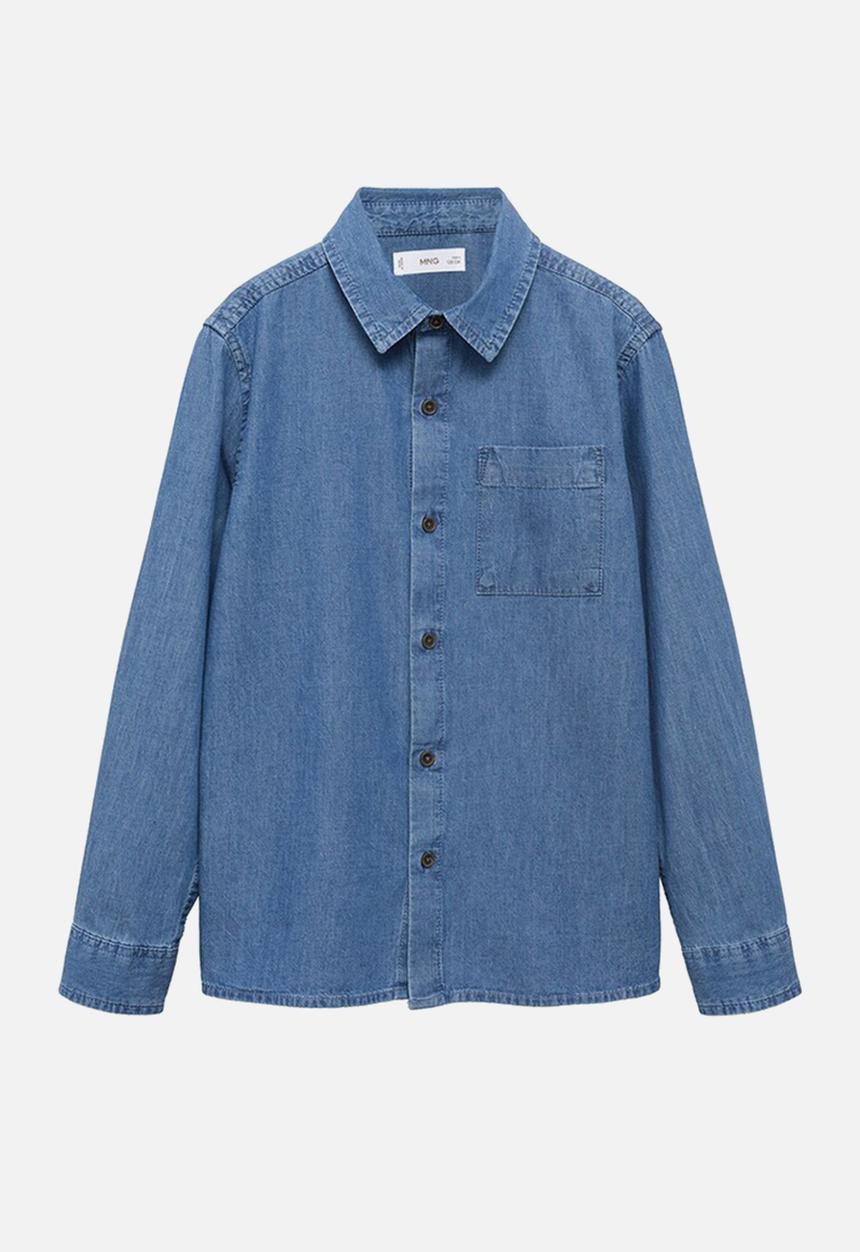 MANGO - Shirt toni - open blue