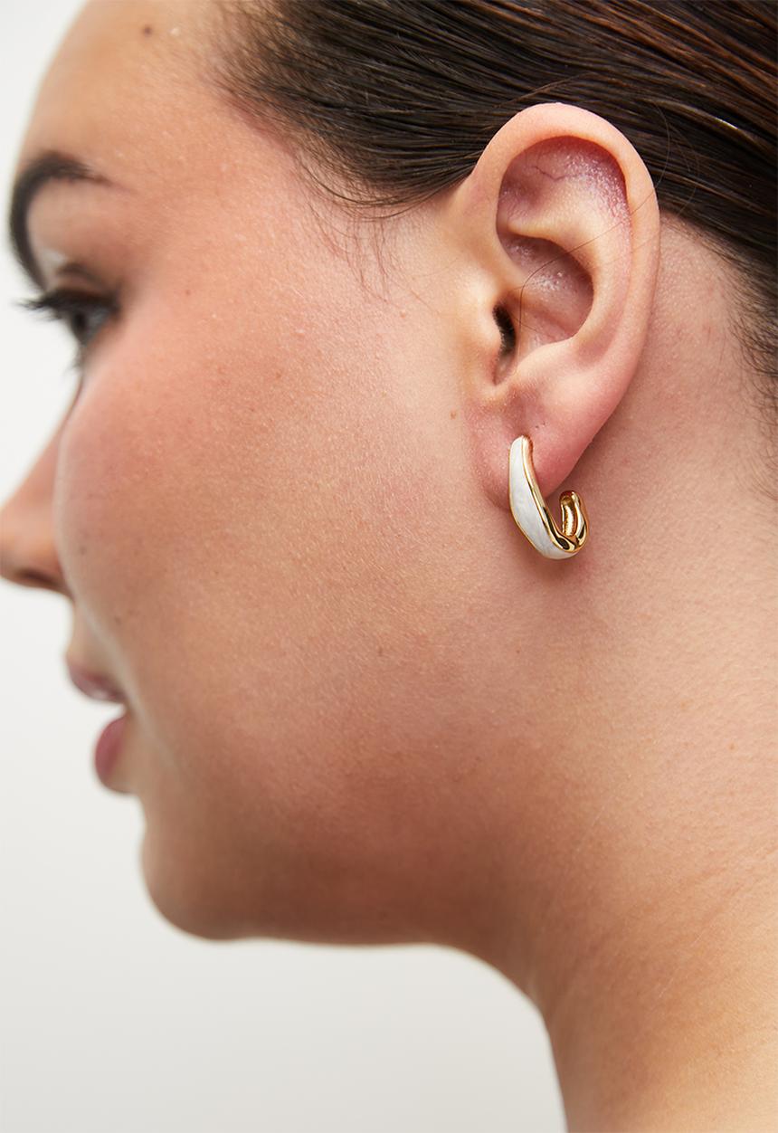 Zoe on Trend - Stylish Colour Hoop Earrings - Gold