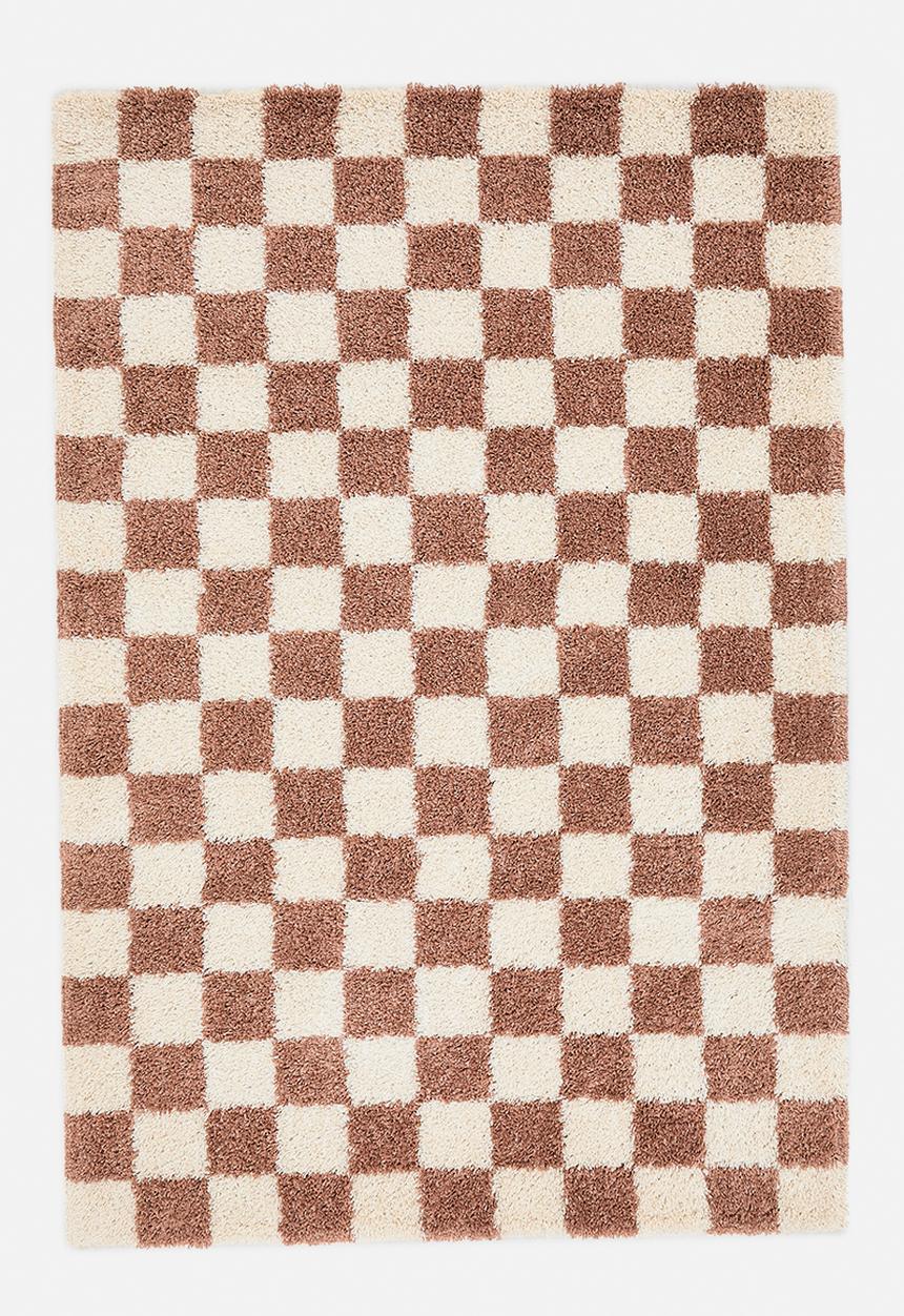 Fotakis - Shaggy Check Rug - rust