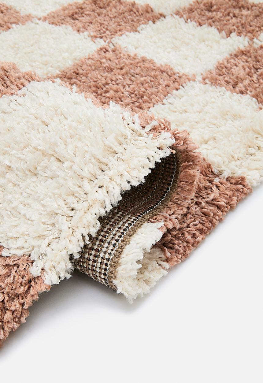 Fotakis - Shaggy Check Rug - rust