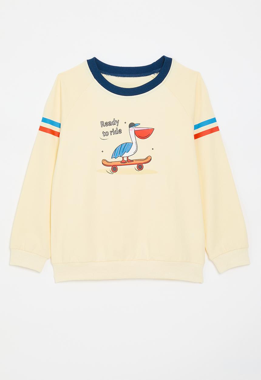 Pop Candy - Skater pelican graphic sweatshirt - cream/multi