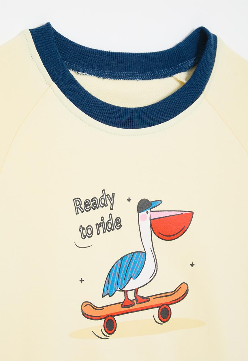 Pop Candy - Skater pelican graphic sweatshirt - cream/multi