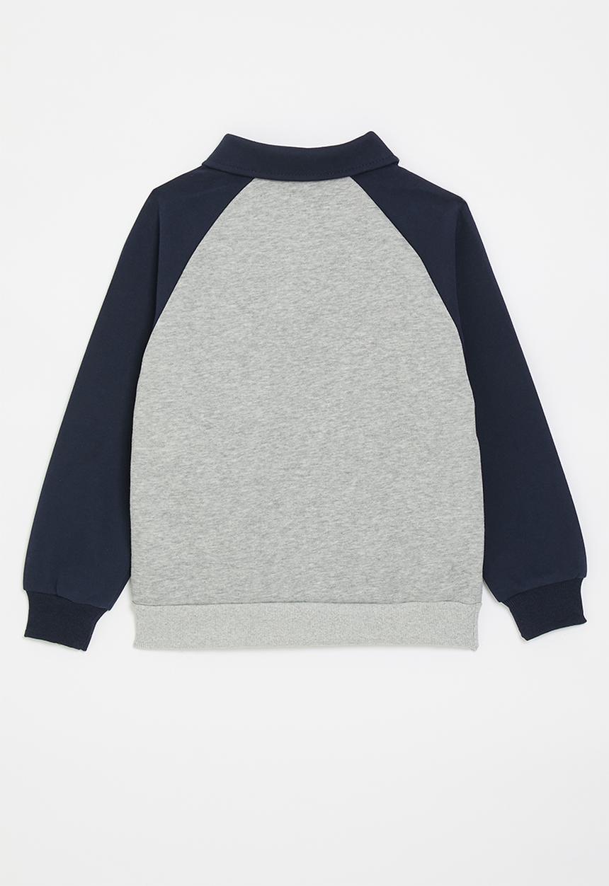 Pop Candy - Sloth embroidered raglan sweatshirt - navy/grey