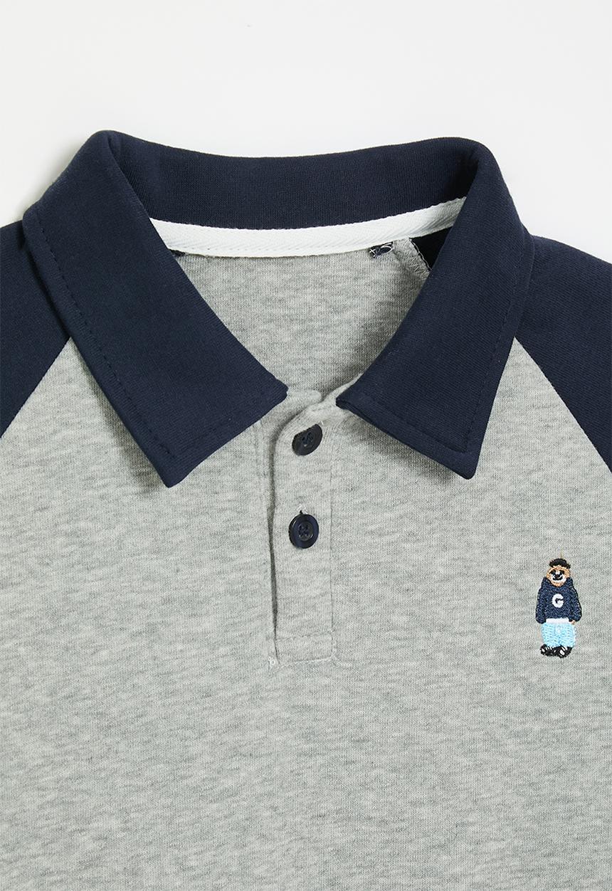 Pop Candy - Sloth embroidered raglan sweatshirt - navy/grey