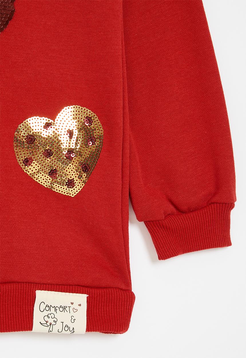Pop Candy - Glitter sequinned sweatshirt - red/hearts
