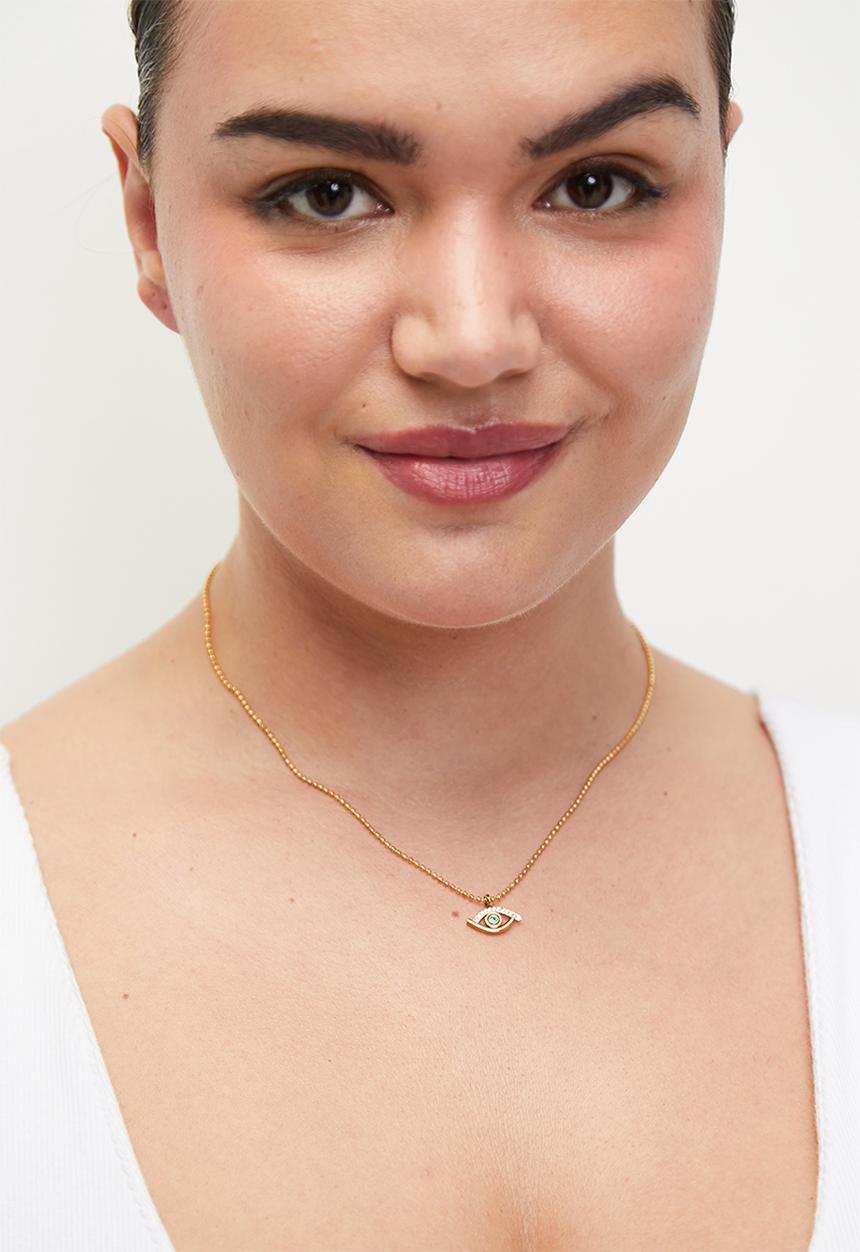 Zoe on Trend - Trendy Evil Eye Necklace - Gold