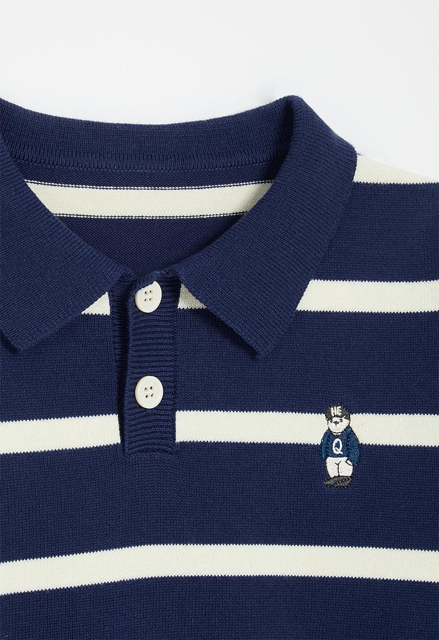 Pop Candy - Collared jersey - blue/white