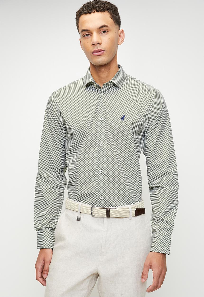 POLO - Baylor geo printed long sleeve shirt - green