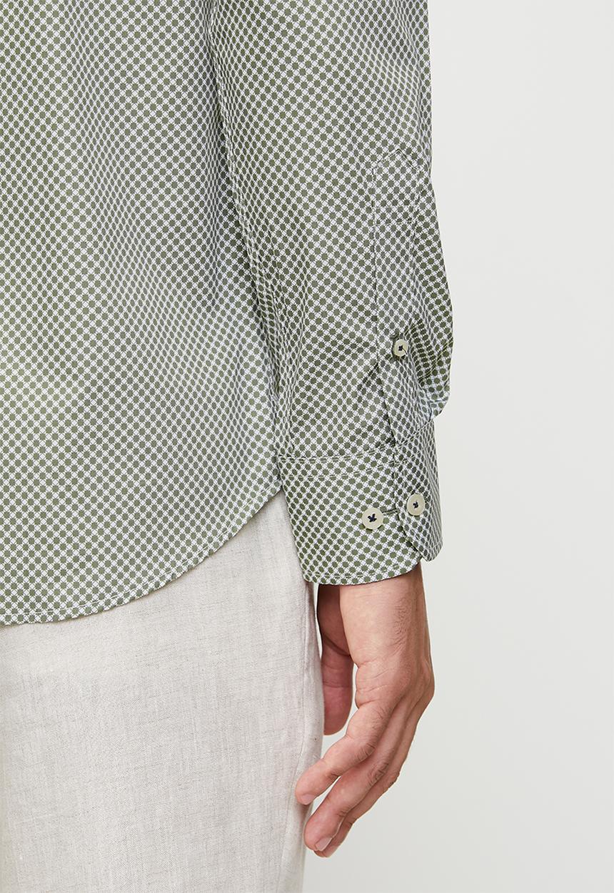 POLO - Baylor geo printed long sleeve shirt - green