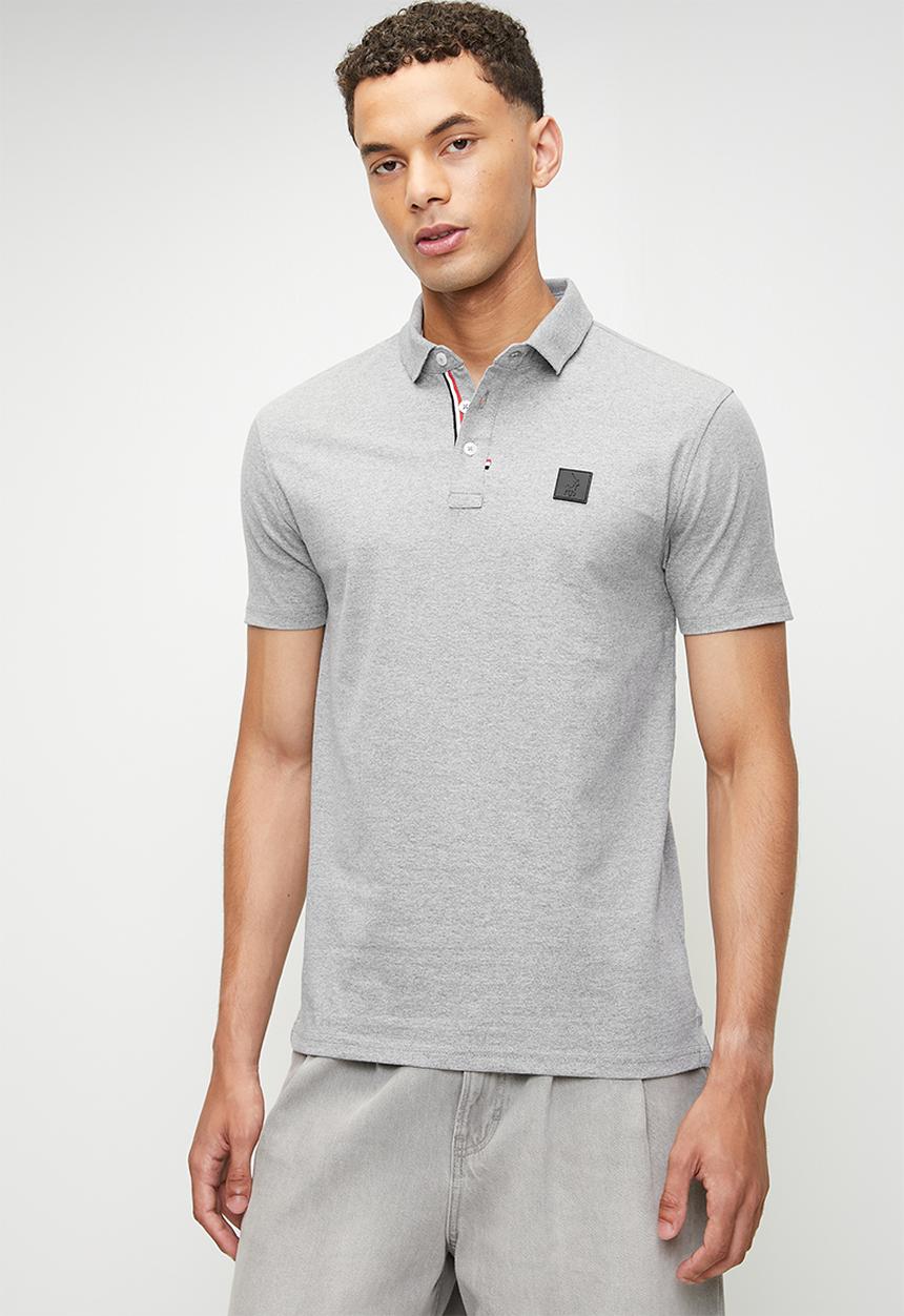 POLO - Jenson active badge short sleeve golfer - grey melange