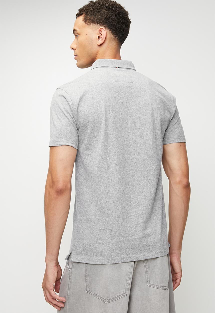 POLO - Jenson active badge short sleeve golfer - grey melange