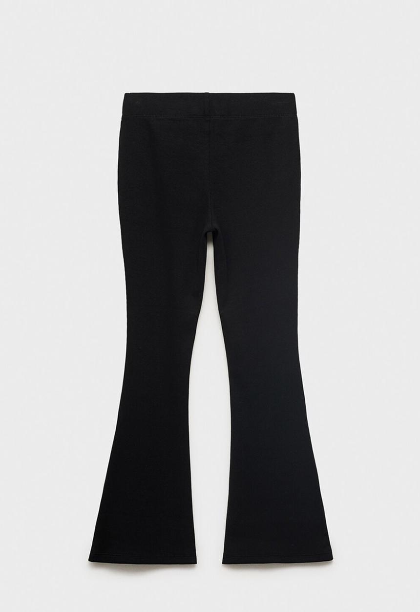 MANGO - Leggings rib flare - black