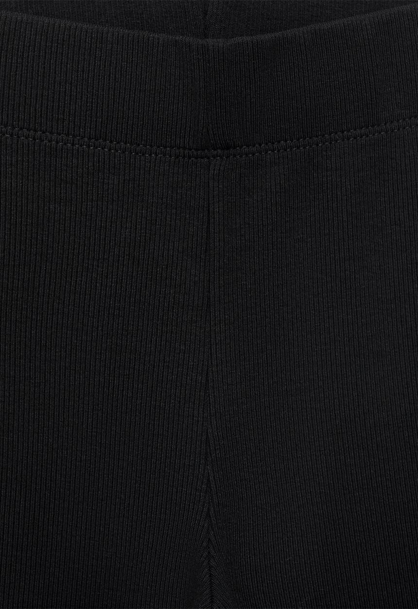 MANGO - Leggings rib flare - black