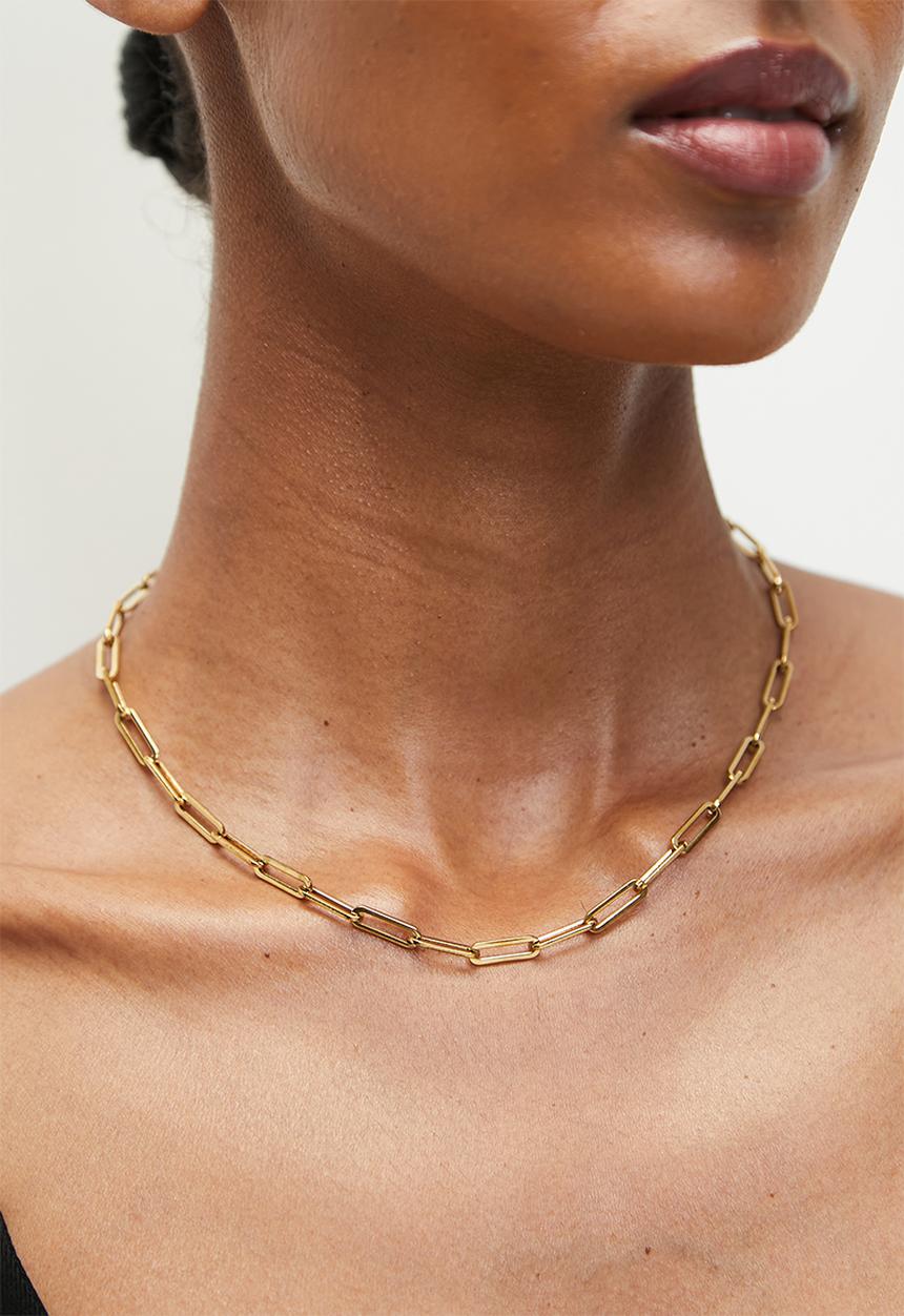 Zoe on Trend - Trendy Link Necklace - Gold
