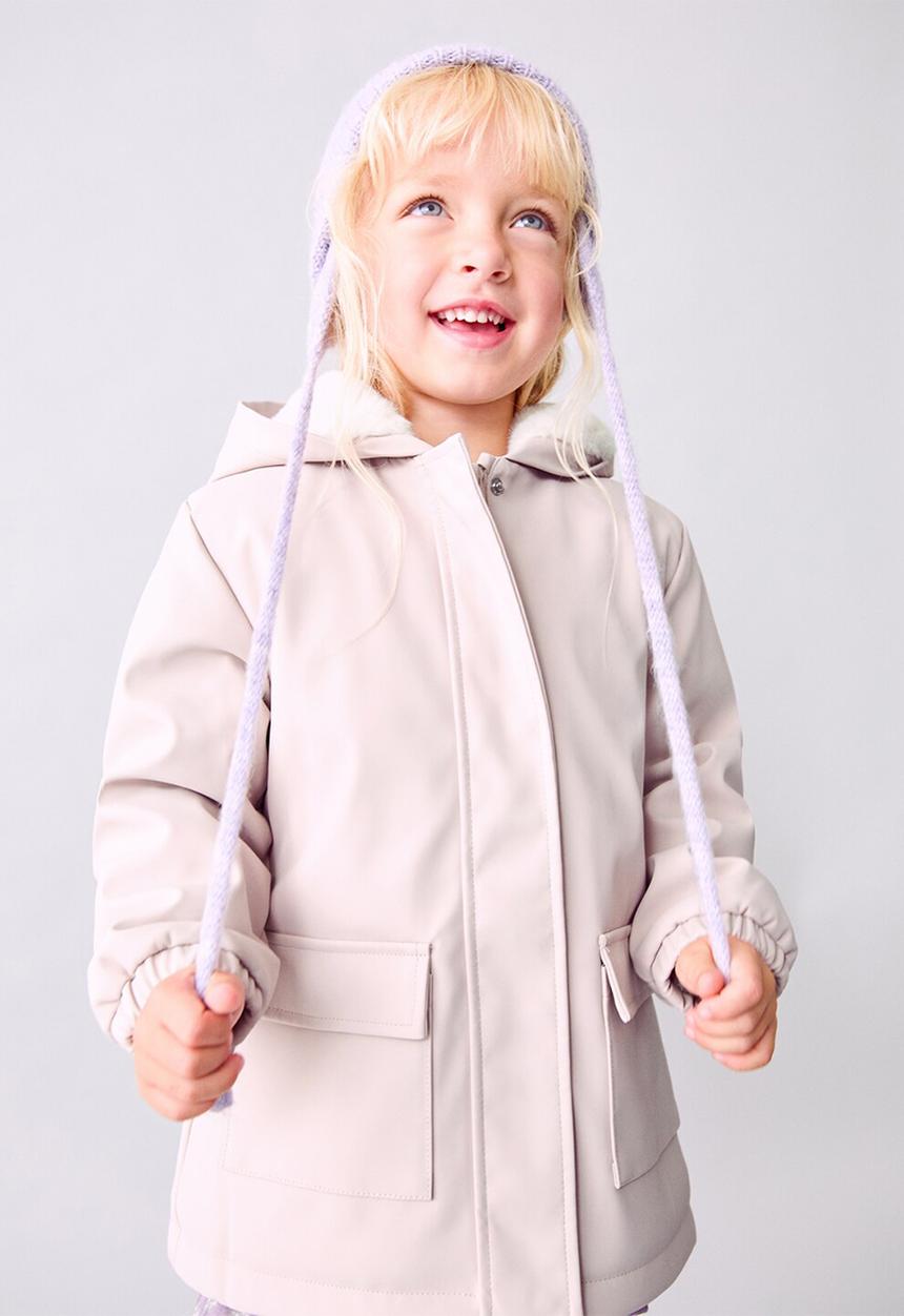 MANGO - Coat snow - pink