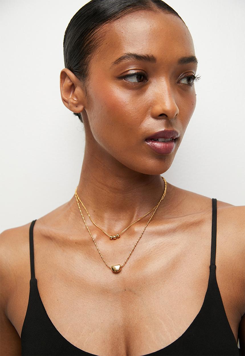 Zoe on Trend - Double-Layer Trend Necklace - Gold