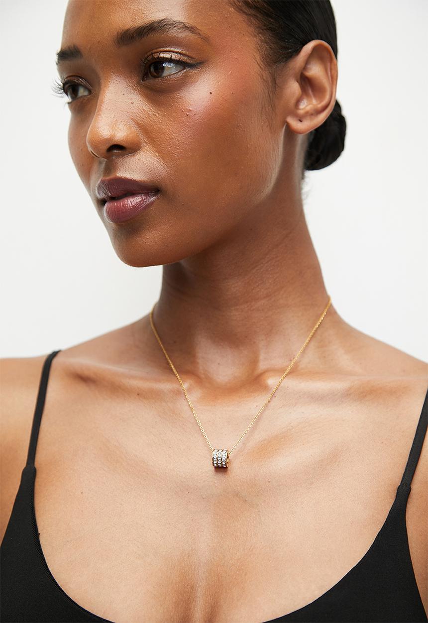 Zoe on Trend - Modern Barrel Necklace - Gold