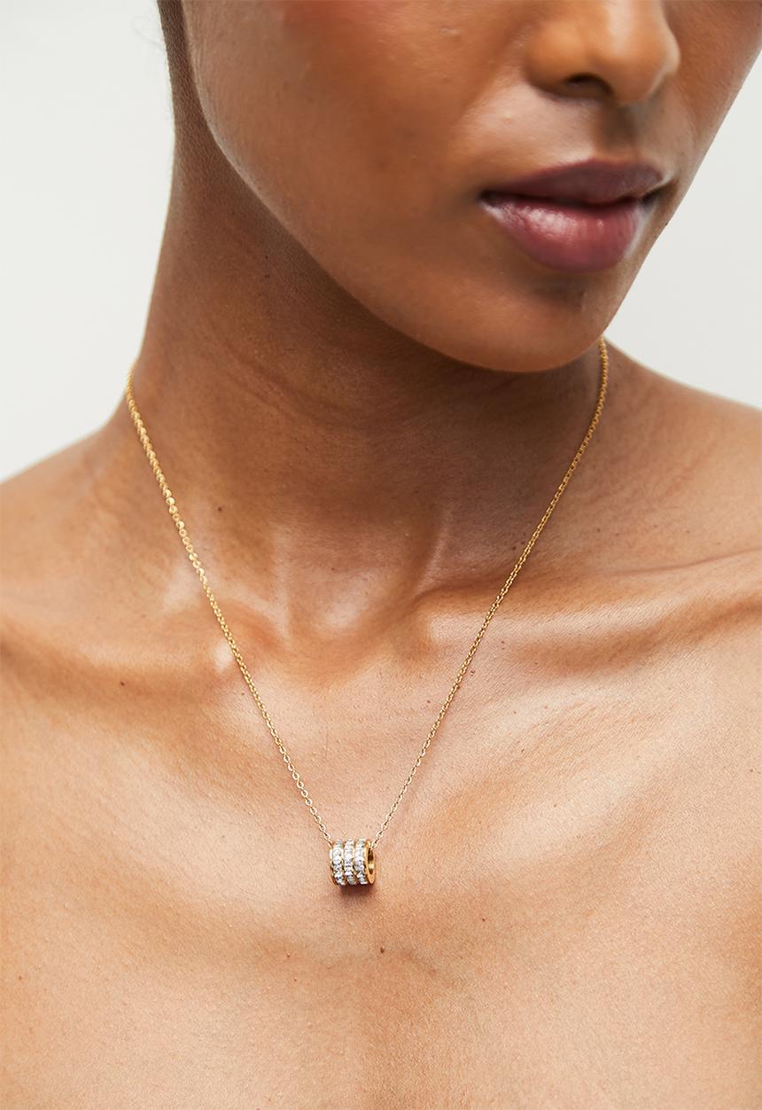 Zoe on Trend - Modern Barrel Necklace - Gold