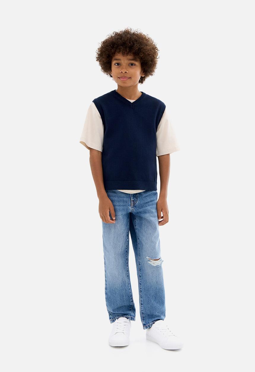 MANGO - Jeans dad - open blue