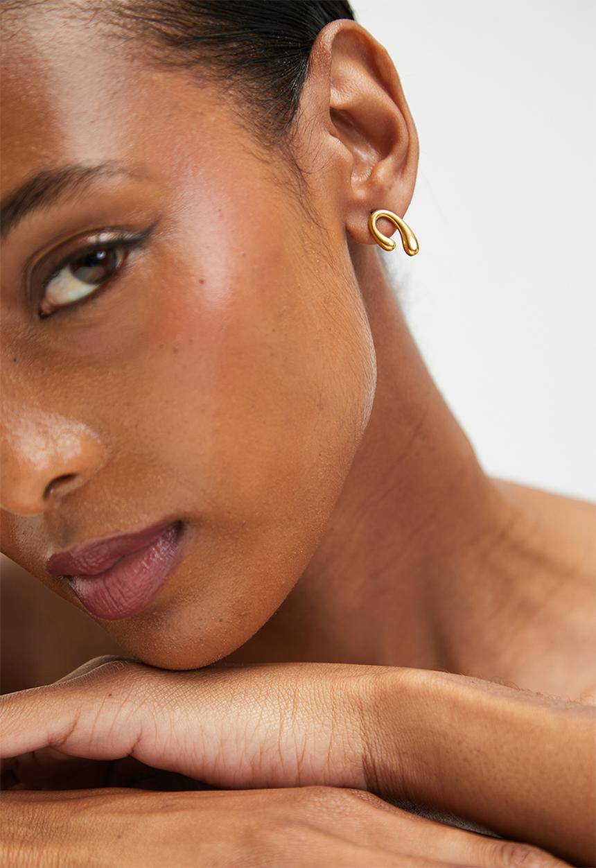 Tessa Design - Cynthia curved hoop earrings - gold