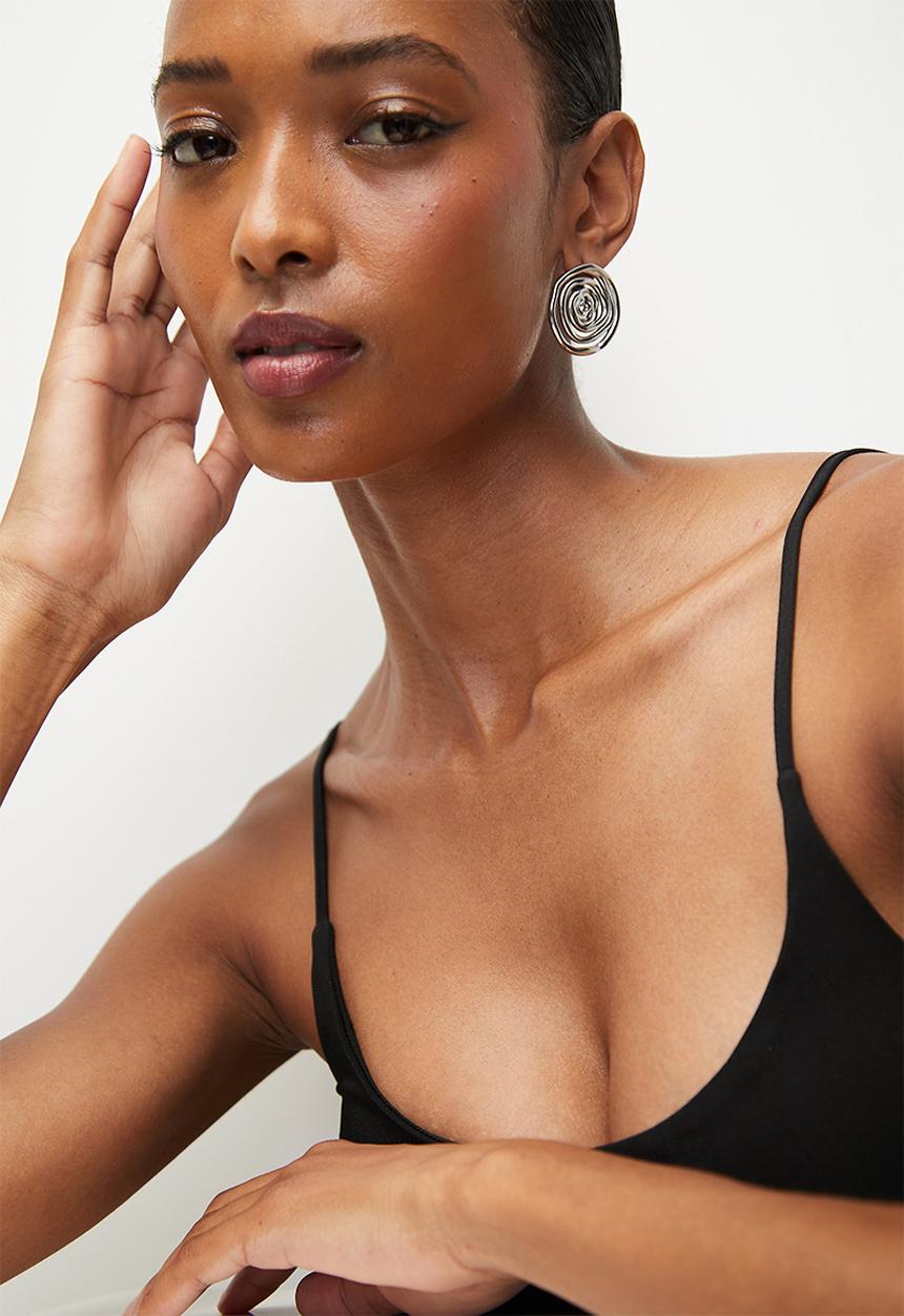 Tessa Design - Jayden spiral studded earrings - silver