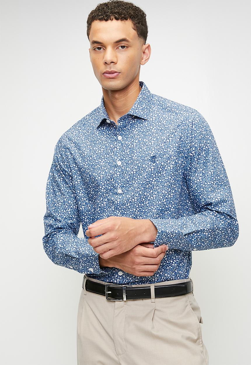 Pringle of Scotland - Theo Printed Long Tailored Shirt - Blue