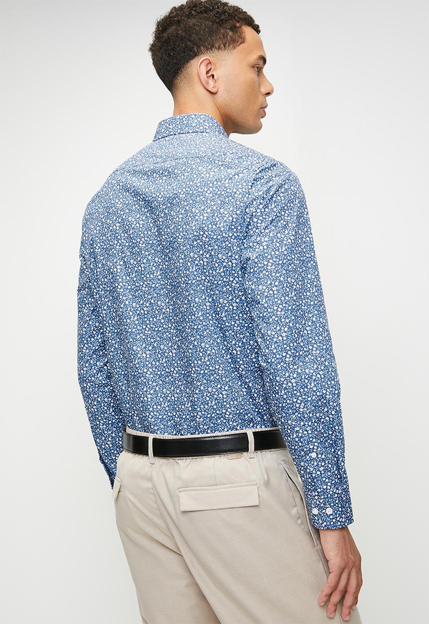 Pringle of Scotland - Theo Printed Long Tailored Shirt - Blue
