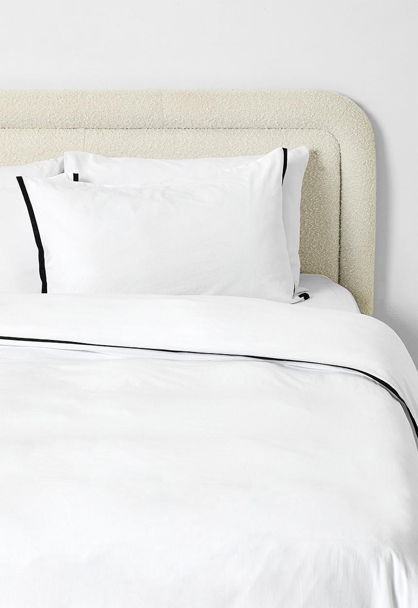 Sixth Floor - Washed Cotton Duvet Set With Contrast Black Oxford