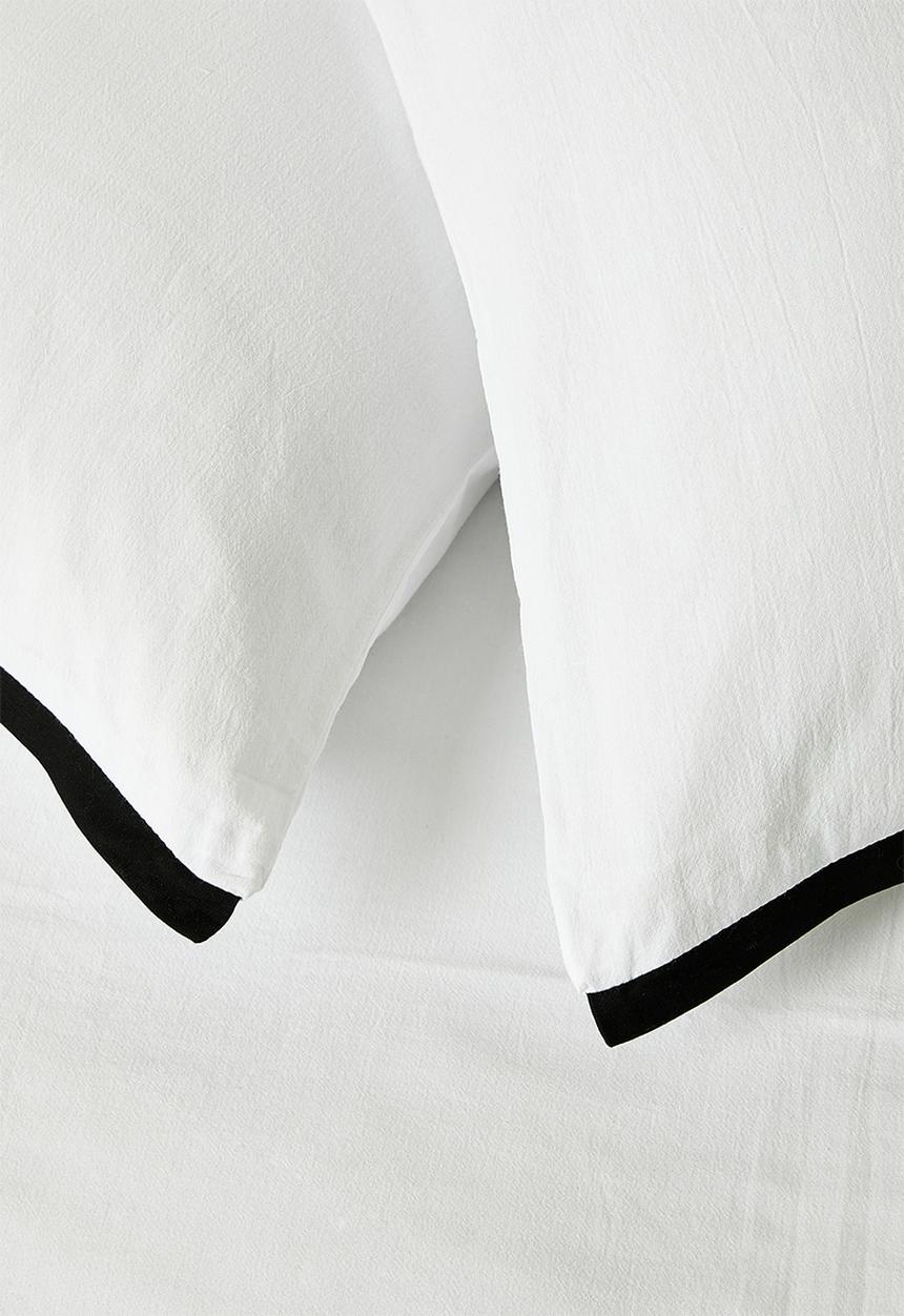 Sixth Floor - Washed Cotton Duvet Set With Contrast Black Oxford