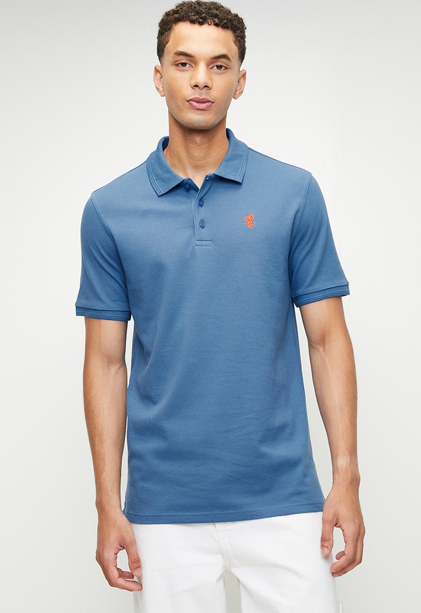 Pringle of Scotland - Austyn Pique Golfer - Sky Blue