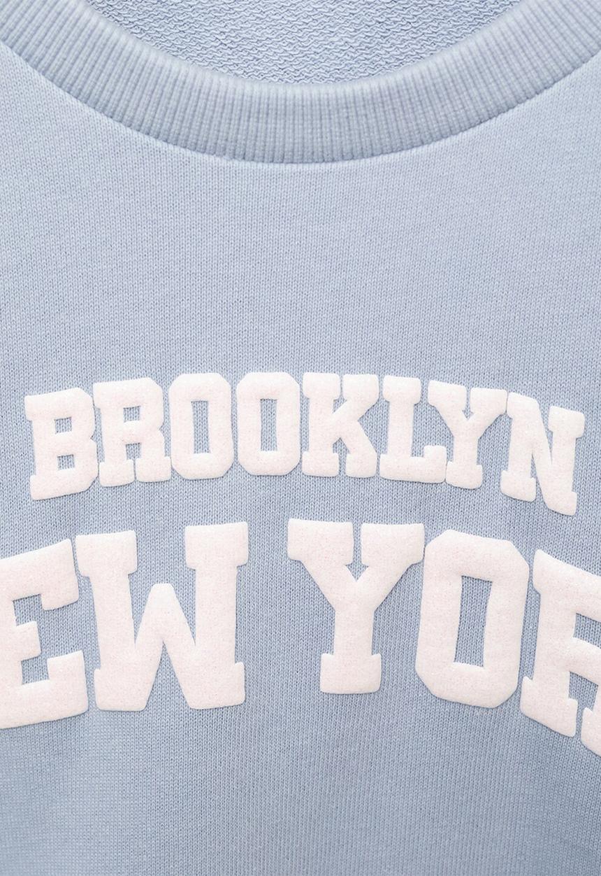 MANGO - Sweatshirt newyork - medium blue
