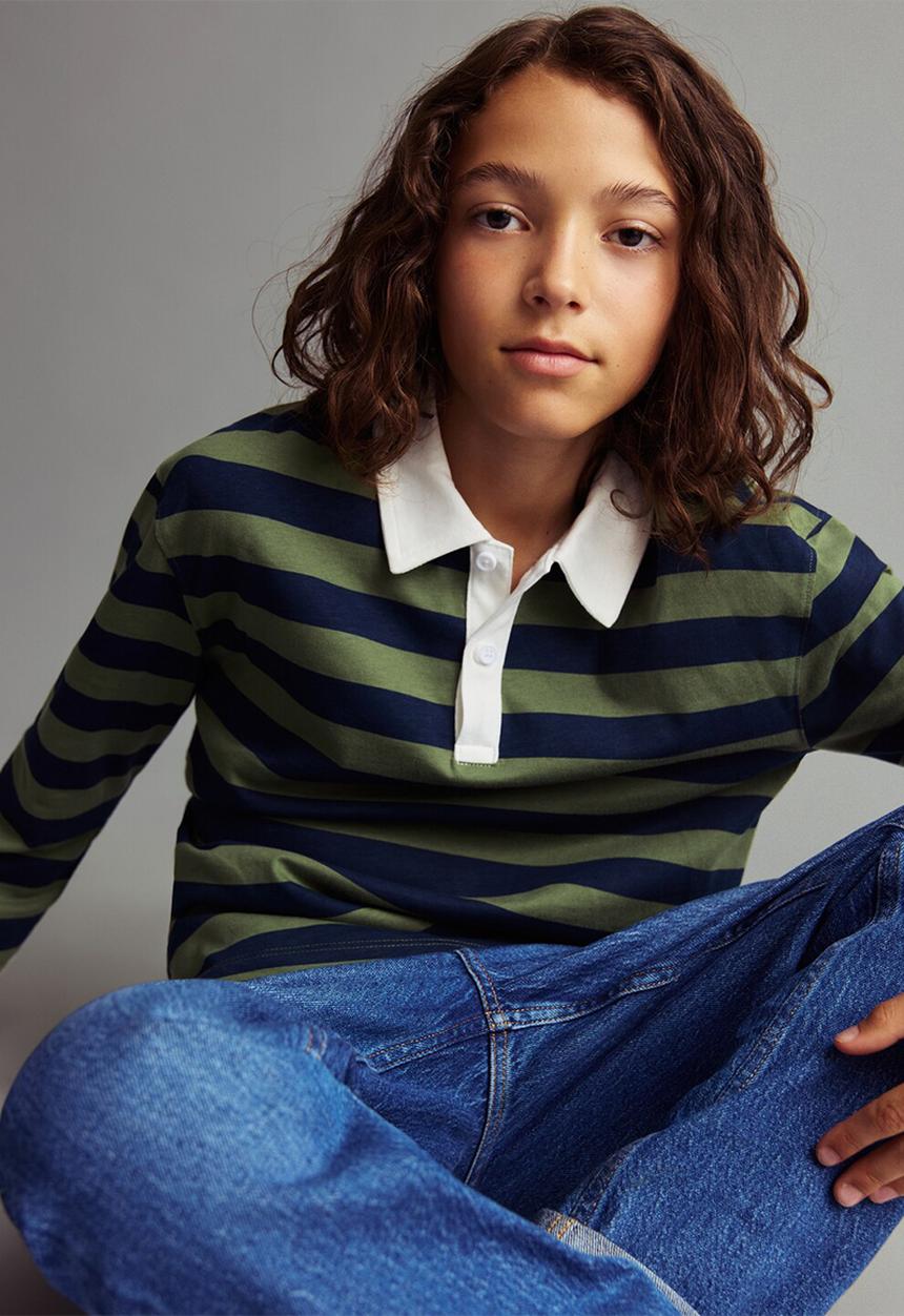 MANGO - Poloshirt polost - green
